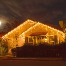 Tenda Luminosa Natalizia 96 Led Luce Bianco Caldo 3 Metri Esterno Luci Cavo 5 Mt