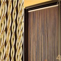 Tenda moschiera in pvc a fili per porta da antimosche anti insetti mosche camper misura: 120x230h colore : giallo (4)