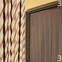 Tenda moschiera in pvc a fili per porta da antimosche anti insetti mosche camper misura: 120x230h colore : beige (3)