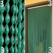 Tenda moschiera zanzariera pvc con glitter brillantini 10 colori 4 misure mod21 taglia: 130x240 colore: verde (3)