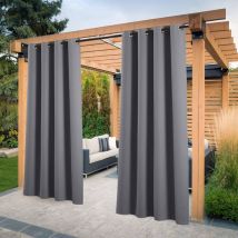 Tenda impermeabile per esterni - l 132 x h 213 cm, Grigio Set di 2 Tende da Esterno Isolanti Oscuranti Blocca la Luce Impermeabile Decorazione
