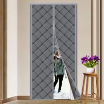 Tenda per porta magnetica termica isolata 90x210 cm anti freddo, oscurante, insonorizzante per balcone soggiorno seminterrato grigio