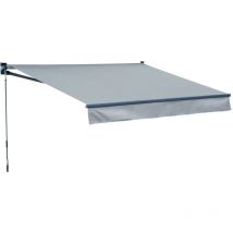 Tenda saule 2,95 × 2,5m - Tessuto grigio e struttura grigia