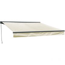 Happy Garden - Tenda saule 3,5 × 3 m con semicupio - Tessuto beige e struttura grigia