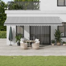 Tenda Sole Retrattile Manuale led Antracite e Bianco 600x350 cm