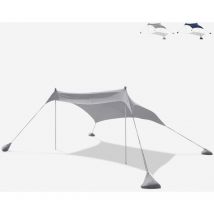Beachline - Tenda spiaggia mare gazebo portatile 2,3 x 2,3 m protezione uv antivento Formentera Colore: Grigio