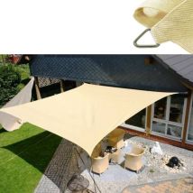 Tenda telo vela ombreggiante ombra quadrata Colore ecru Beige Dimensioni 3,6 x 3,6 m