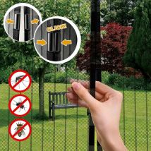 Ranieri - Tenda Zanzariera Magnetica 16 Magneti 120x230 cm per Porte e Finestre Nera