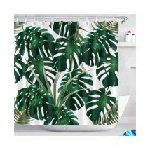 Tendadoccia180 Tenda da doccia Piante tropicali Foglie di palma Tenda da doccia impermeabile in poliestere