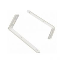 Coppia staffe Angolari con Fori in Acciaio Pesante Laccato Bianco, Senza Saetta, Ideale per Fissaggio Mensole, scaffali, Tende, bastoni, binari,