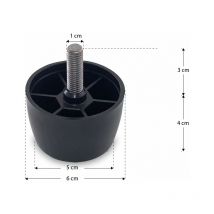 Piedini per Mobili, Divani, Poltrone e Pouf- in Plastica- 1 Piedino Altezza 4 cm - Tendaggimania