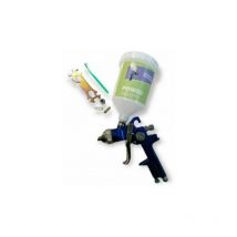 TENDAGGIMANIA Pistola Power AEROGRAFO AD Aria per Colla A SPRUZZO Vernice per COMPRESSORE UGELLO 2.5, Completa di Kit per la Manutenzione