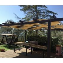 TENDAGGIMANIA Teli Fasce in PVC da 650 gr/m2 per Copertura di STRUTTURE, PERGOLE, Gazebo (60 x 500 cm, AVORIO)