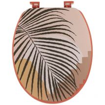 Tendance - Abattant wc mdf 18 pouces couvercle design imprime et attaches plastique - medina