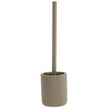 Brosse wc polyresine striee - taupe Tendance