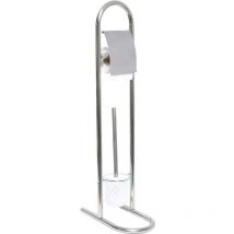 Brosse et derouleur papier wc acier inoxydable promo - chrome Tendance