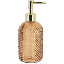 Distributeur a savon rond verre motifs points 410 ml - fumee Tendance