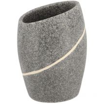 Gobelet polysresine arrondi effet pierre - gris - Tendance