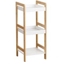 Tendance - Meuble bambou 3 etageres mdf - bambou blanc