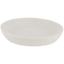 Porte savon polyresine rond effet pierre - blanc Tendance
