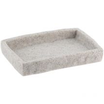 Porte savon polyresine rectangulaire effet pierre - gris - Tendance