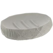 Porte savon ciment avec rainures - gris Tendance