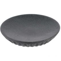 Porte savon polyresine rond- gris fonce Tendance