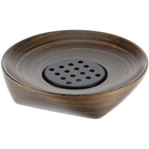 Porte savon polyresine rond - wenge Tendance
