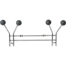 Patere metal 2 crochets a fixer decoration resine grise - chrome gris Tendance