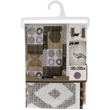 Rideau de douche polyester 180x200 cm - masai - Tendance