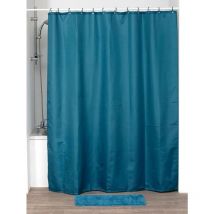 Rideau de douche polyester 180x200 cm 12 anneaux pp - bleu tahitien Tendance
