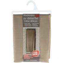 Rideau polyester special douche 120x180 cm 8 anneaux pp - taupe Tendance