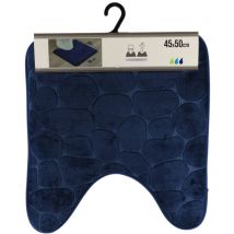 Tapis contour wc memoire de forme microfibre galet 45x50 cm - bleu marine Tendance