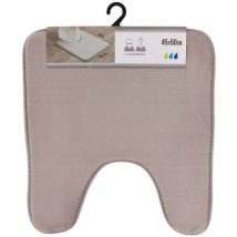 Tapis contour wc microfibre uni 45x50 cm - taupe - Tendance