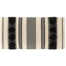 Tapis new delhi coton autres fibres 45x90 cm- noir naturel - Tendance