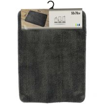Tapis microfibre doux dessous latex 50x70cm - gris fonce Tendance
