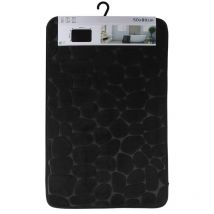 Tapis memoire de forme microfibre galet 50x80cm - noir Tendance