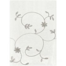 Tende Finestre Porta Interno Coppia 2 Pz Semitrasparente Fiori Grigio - 60x150 cm