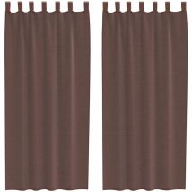 Tende in Voile con Tasche per Aste 2 pz Marrone Vidaxl