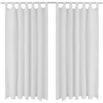 Tende in Micro-Raso Bianche 2 pz con Occhielli 140 x 245 cm