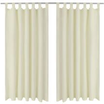 Tende in Micro-Raso Crema 2 pz con Occhielli 140 x 175 cm
