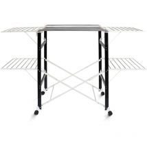 So-tech - Tendedero Plegable, Tendedero de Ropa Plegable, 174 x 105 x 84 cm, Negro/Blanco, Material: Plástico abs, Acero inoxidable