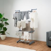 Innovagoods - Tendedero Plegable Vertical con Ruedas Dolver 24 Barras