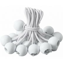 Tendeur Bache, Tendeur BouleTendeur Élastique pour Pavillon,Bâche,Camping,Tente,Rideaux Harnais d'Extension(20 Pièces Blanche-20cm )