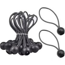 Tendeur Elastique Caoutchouc Tendeur Boule 10cm Cordons Élastiques avec Boules Tendeur Elastique Noir Tendeur de Bache Tendeur Elastique Boule pour