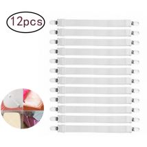 Tendeurs de draps réglables, 12 pcs tendeurs de draps élastiques, tendeurs de draps blancs, tendeurs de draps avec clips métalliques, pour drap de