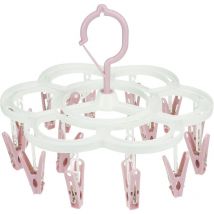 Sunxury - tendoir à pinces à linge, cintres à linge avec 16 clips, cintre à pince pour sécher les sous-vêtements, vêtements de bébé, chaussettes,