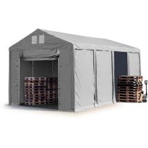 Tendone deposito 4x8m Tendone Industriale con altezza laterale 3m telone in pvc 850 n grigio 100% impermeabile con apertura a fisarmonica - Toolport