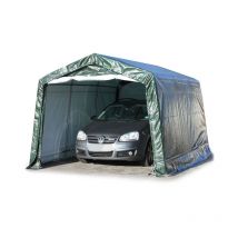 Intent24 - Tendone Garage 3,3 x 4,8 m verde scuro, costruzione stabile in acciaio con telo da pe 450 n Garage per moto