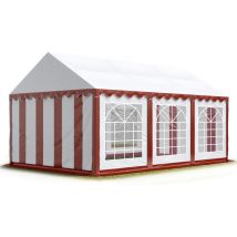 Intent24 - Tendone per feste 3x6 m pvc rosso-bianco 100% impermeabile Gazebo da giardino Tendone da esterno Tenda party